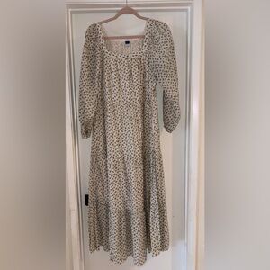 Old Navy Cream Floral Tiered Dress